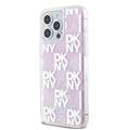 iPhone 15 Pro Max DKNY Liquid Glitter Checkered Pattern Kotelo - Vaaleanpunainen