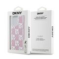 iPhone 15 Pro Max DKNY Liquid Glitter Checkered Pattern Kotelo - Vaaleanpunainen
