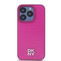 iPhone 15 Pro Max DKNY Repeat Pattern Stack Logo Suojakuori - MagSafe-yhteensopiva - vaaleanpunainen