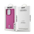 iPhone 15 Pro Max DKNY Repeat Pattern Stack Logo Suojakuori - MagSafe-yhteensopiva - vaaleanpunainen