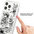 iPhone 15 Pro Max Fashion TPU Kotelo - Ruusun ääriviivat