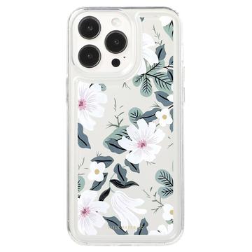 iPhone 15 Pro Max Fashion TPU kotelo - Valkoiset kukat