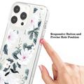 iPhone 15 Pro Max Fashion TPU kotelo - Valkoiset kukat