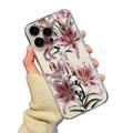 iPhone 15 Pro Max Kukkakuvio TPU kotelo - Vaaleanpunainen lilja