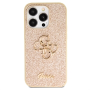 iPhone 15 Pro Max Guess Fixed Glitter 4G Metal Logo Kotelo - Kulta