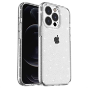 iPhone 15 Pro Max Stylish Glitter Series Hybridikotelo - Valkoinen