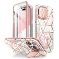 iPhone 15 Pro Max Supcase Cosmo Mag hybridi kotelo - vaaleanpunainen marmori