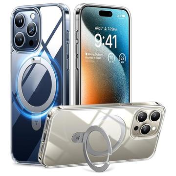 iPhone 15 Pro Max Torras Upro Ostand Clear Kotelo - MagSafe-yhteensopiva - Läpinäkyvää
