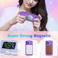 iPhone 15 Pro Max Wave-Edge Laser Glitter MagSafe kotelo - Läpikuultava violetti