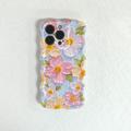 iPhone 15 Pro Max Aaltoilevareunainen öljymaalausaiheinen TPU-kotelo - Kukat