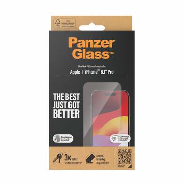 iPhone 15 Pro PanzerGlass Ultra-Wide Fit EasyAligner -Panssarilasi - 9H - musta reuna - musta reuna