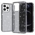 iPhone 15 Pro Stylish Glitter Series Hybridikotelo - Harmaa