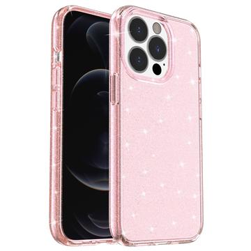 iPhone 15 Pro Stylish Glitter Series Hybridikotelo - Pinkki