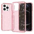 iPhone 15 Pro Stylish Glitter Series Hybridikotelo - Pinkki