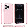 iPhone 15 Pro Stylish Glitter Series Hybridikotelo - Pinkki