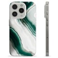 iPhone 15 Pro TPU Suojakuori - Smaragdinen Marmori