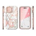 iPhone 15 Supcase Cosmo Mag Hybridikotelo - vaaleanpunainen marmori