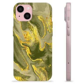 iPhone 15 TPU Suojakuori - Oliivimarmori