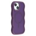 iPhone 15 Aaltoreuna magneettinen hybridikotelo - violetti