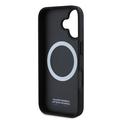 iPhone 16 BMW M Carbon Tricolor Line kotelo - MagSafe yhteensopiva - musta