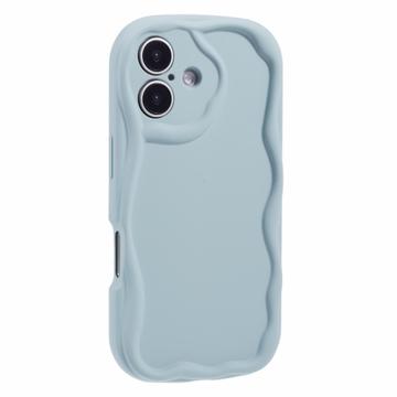 iPhone 16 Candy Color Wavy TPU-kotelo - Vaaleansininen