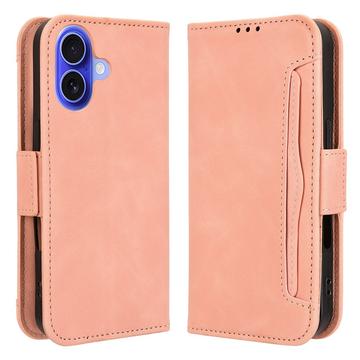 iPhone 16 kortinhaltijan lompakkokotelo - vaaleanpunainen