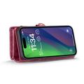 iPhone 16 Caseme 008 2-in-1 Multifunctional Lompakkokotelo - Punainen