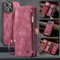 iPhone 16 Caseme 008 2-in-1 Multifunctional Lompakkokotelo - Punainen