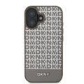 iPhone 16 DKNY Repeat Pattern Bottom Stripe Kotelo - MagSafe yhteensopiva - ruskea