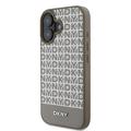 iPhone 16 DKNY Repeat Pattern Bottom Stripe Kotelo - MagSafe yhteensopiva - ruskea