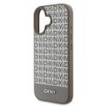 iPhone 16 DKNY Repeat Pattern Bottom Stripe Kotelo - MagSafe yhteensopiva - ruskea