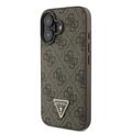 iPhone 16 Guess 4G Strass Triangle Metal Logo Kotelo jossa Crossbody Hihna - Ruskea