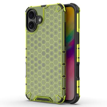 iPhone 16 Honeycomb Armored Hybridikotelo - Vihreä