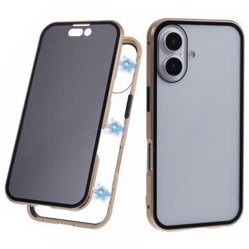 iPhone 16 Magneettikotelo Panssarilasi - Yksityisyyssuoja - Kulta