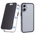 iPhone 16 Magneettikotelo Panssarilasi - Yksityisyyssuoja - Hopea