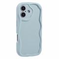 iPhone 16 Plus Candy Color Wavy TPU-kotelo - Vaaleansininen