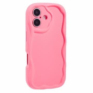 iPhone 16 Plus Candy Color Wavy TPU-kotelo - Kuuma Pinkki