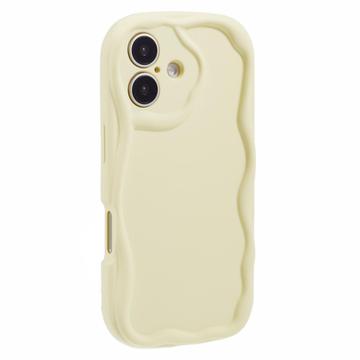 iPhone 16 Plus Candy Color Wavy TPU-kotelo - keltainen