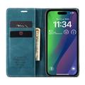 iPhone 16 Plus Caseme 013 Sarja Lompakkokotelo - Sininen