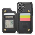 iPhone 16 Plus Caseme C22 Kotelo RFID-korttilompakko - Musta