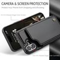 iPhone 16 Plus Caseme C22 Kotelo RFID-korttilompakko - Musta