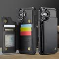 iPhone 16 Plus Caseme C22 Kotelo RFID-korttilompakko - Musta