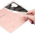 iPhone 16 Plus Dux Ducis Skin Pro Lompakkokotelo - Pinkki