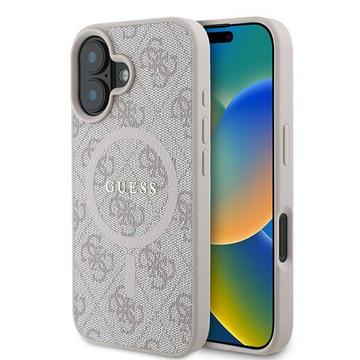 iPhone 16 Plus Guess 4G värillinen rengaskotelo - MagSafe-yhteensopiva - Pinkki