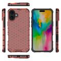 iPhone 16 Plus Honeycomb Armored Hybridikotelo - Punainen