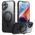 iPhone 16 Plus Magneettinen Jalustan Hybridikotelo - Musta
