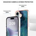 iPhone 16 Plus Marmorikuvio Galvanoitu TPU-Suojakotelo - Vihreä