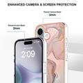 iPhone 16 Plus Marmorikuvio Galvanoitu TPU-Suojakotelo - Pinkki