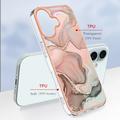 iPhone 16 Plus Marmorikuvio Galvanoitu TPU-Suojakotelo - Pinkki