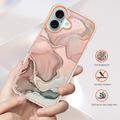 iPhone 16 Plus Marmorikuvio Galvanoitu TPU-Suojakotelo - Pinkki